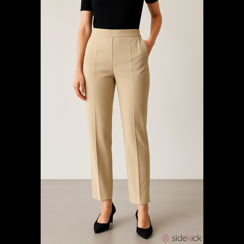Rachel Zoe Los Angeles, beige nylon blend pleated pull on dress pants size 1X